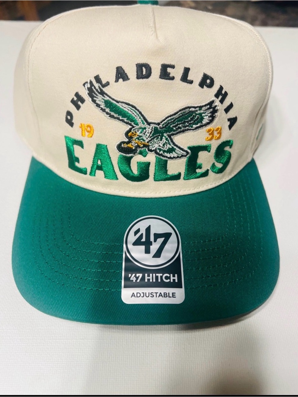 47 Philadelphia Eagles Cream and Green Adjustable Kids Hat